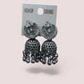 Antique Silver Oxidized Jhumka Earrings