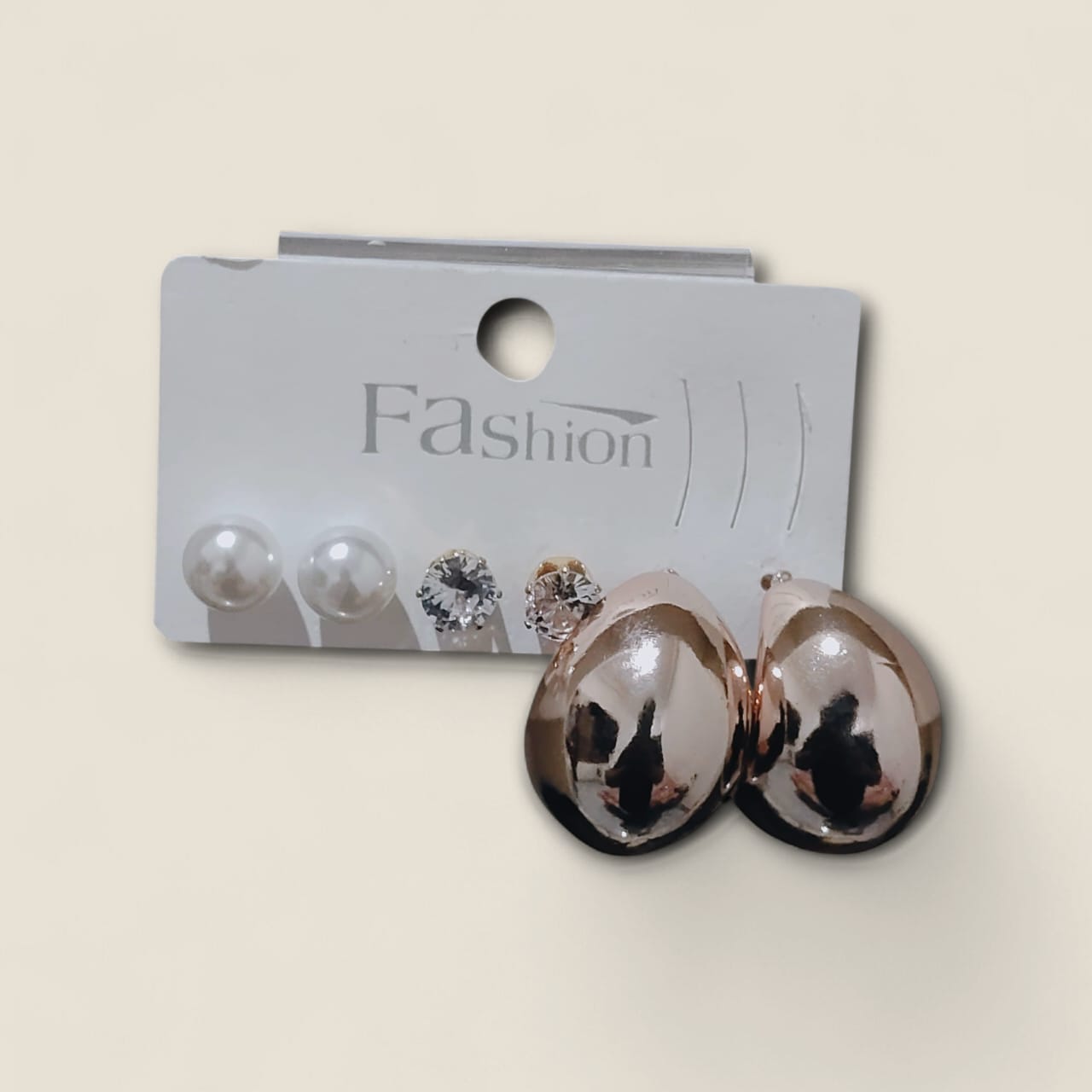 Elegant Pearl & Crystal Stud Earrings Set